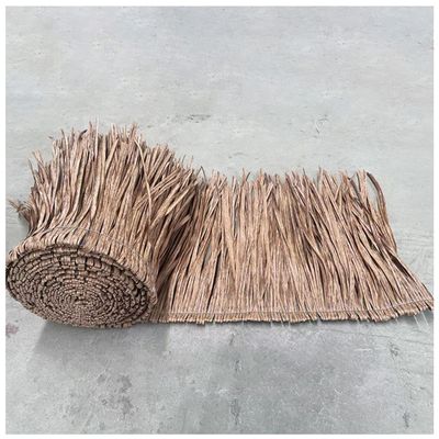 NAKAN Artificial Thatch Roofing Panel for Tiki Hut Bar, Synthetic Palapa Thatch Roof Runner Roll Duck Blind Grass for Umbrella Cover Tropical Decoration(Size:0.5x6m/1.6x19ft,Color:Brown)