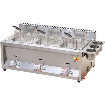 BHFRYU Commercial Deep Fryer, 18L Thick Stainless Steel Counter Top Deep Fryer with Basket and Cover,for Commercial Restaurant Family, Easy to Clean