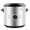 BHFRYU Electric Deep Fat Countertop Fryer Stainless Steel Deep Fryer Chip Fryer Non-Stick Coating, Internal Mesh Basket with Safety Handle and Viewing Window 1000W,1.5L view 1