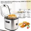 BHFRYU Electric Deep Fat Countertop Fryer Stainless Steel Deep Fryer Chip Fryer Non-Stick Coating, Internal Mesh Basket with Safety Handle and Viewing Window 1000W,1.5L view 2