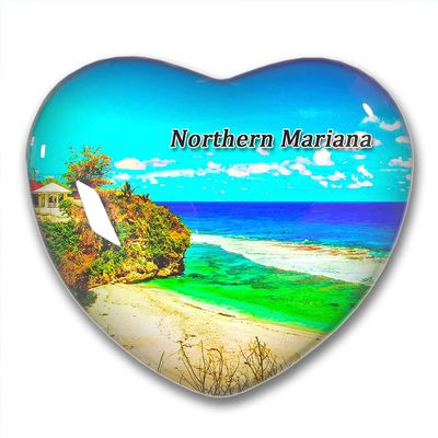 Northern Mariana Islands Saipan Ladder Beach Fridge Magnets Sticker Kitchen Refrigerator Decoration Magnet Gift Heart Shape