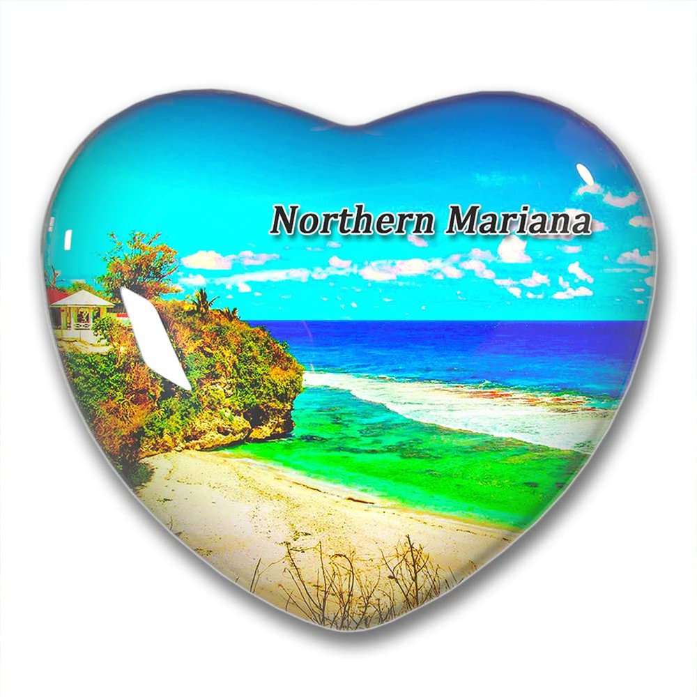 Northern Mariana Islands Saipan Ladder Beach Fridge Magnets Sticker Kitchen Refrigerator Decoration Magnet Gift Heart Shape