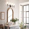 Kichler Ali 4 Light Bathroom Vanity Light in Black with Satin Etched Glass Shades for use in Bathrooms and Powder Rooms, 52143BK view 4