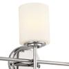 Kichler Ali 3 Light Bathroom Vanity Light in Polished Nickel with Satin Etched Glass Shades for use in Bathrooms and Powder Rooms, 52142PN view 2