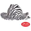 Beistle Zebra Print Cowboy Hats - 6 Pack Black and White Stipe Safari Party Headwear with Adjustable Chin Strap, Wild Animal Party Supplies, Halloween Costumes, African Themed Photo Props, Adult Size view 3