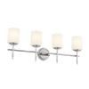 Kichler Ali 4 Light Bathroom Vanity Light in Polished Nickel with Satin Etched Glass Shades for use in Bathrooms and Powder Rooms, 52143PN view 1