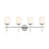 Kichler Ali 4 Light Bathroom Vanity Light in Polished Nickel with Satin Etched Glass Shades for use in Bathrooms and Powder Rooms, 52143PN view 2