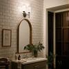 Kichler Ali 2 Light Bathroom Vanity Light in Black with Satin Etched Glass Shades for use in Bathrooms and Powder Rooms, 52141BK view 4