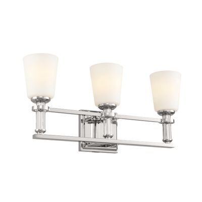 Kichler 3-Light Bathroom Vanity Light, Polished Nickel