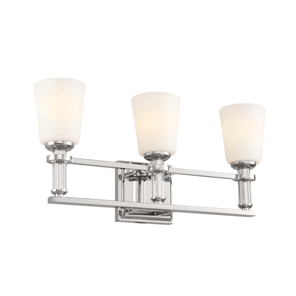 Kichler 3-Light Bathroom Vanity Light, Polished Nickel