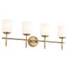 Kichler Ali 4 Light Bathroom Vanity Light in Brushed Natural Brass with Satin Etched Glass Shades for use in Bathrooms and Powder Rooms, 52143BNB view 1