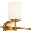 Kichler Ali 3 Light Bathroom Vanity Light in Black with Satin Etched Glass Shades for use in Bathrooms and Powder Rooms, 52142BK view 3