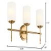 Kichler Ali 3 Light Bathroom Vanity Light in Black with Satin Etched Glass Shades for use in Bathrooms and Powder Rooms, 52142BK view 4