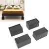 TOPINCN Stackable Bed Risers, 4Pcs L Shape Heavy Duty Bed Rubber Non Slip Stackable Sofa Risers for Table Couch Chair Bed Black view 3