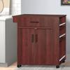 Better Home Products Shelby Rolling Kitchen Cart with Storage Cabinet - Mahogany view 4