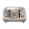 Haden Heritage 4 Slice Wide Slot Stainless Steel Toaster with Adjustable Browning Control & Non-Slip Feet, Steel & Copper view 1