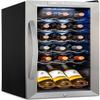 SCHMCK 18 Bottle Compressor Wine Cooler Refrigerator w/Lock - Large Freestanding Wine Cellar For Red, White, Champagne or Sparkling Wine - 41f-64f Digital Temperature Control Fridge Stainless Steel view 1