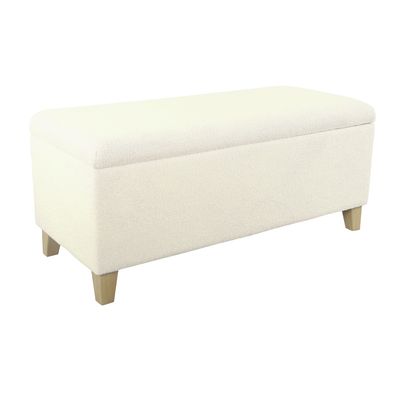 HomePop Storage Bench, Pearl Cream, Rectangle