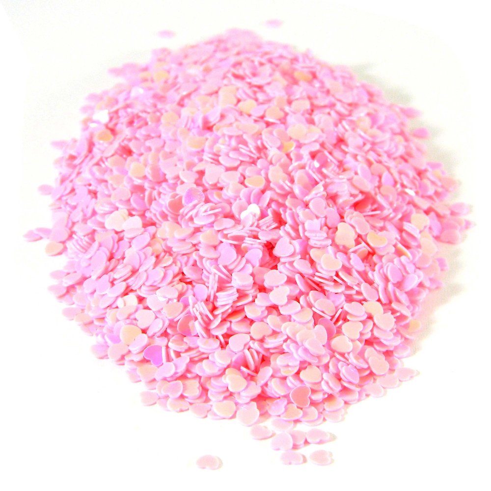 13,000 Tiny Plastic 3mm AB Heart Table Confetti Embellishment Vase Pendant Locket Filler Decor (Light Pink)