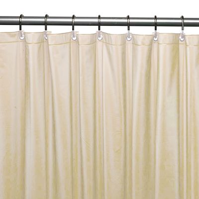 2 Pc Magnetic Soap Residue Resistant Shower Curtain Liner 100% Vinyl Beige 70x72