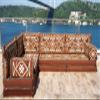 8" Thickness Brown Corner Floor Seating Set, Pallet Cushion Set, Modular Design Floor Cushion, Garden Sofa Set, Indoor Sofa Set, Futon Sofa Bed (L Sofa Only) view 3