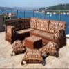 8" Thickness Brown Corner Floor Seating Set, Pallet Cushion Set, Modular Design Floor Cushion, Garden Sofa Set, Indoor Sofa Set, Futon Sofa Bed (L Sofa Full Set) view 1