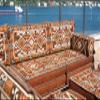 8" Thickness Brown Corner Floor Seating Set, Pallet Cushion Set, Modular Design Floor Cushion, Garden Sofa Set, Indoor Sofa Set, Futon Sofa Bed (L Sofa Full Set) view 4