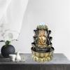 TOMYEUS Tabletop Fountains Desktop Fountains Indoor Buddha Statue Water Fountain Office Desk Lucky Waterfall Decoration Fountains Retro Led Crystal Ball Tabletop Fountain Fountain Decoration view 3
