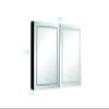 SECARUS LED Mirror Bathroom Medicine Cabinet with Lights, 18x36 Inch Aluminum Framed Beveled Edge Frameless Mirror, Recessed or Surface, 3 Color Light Dimmer, Defog, Outlets & USB (48 * 36), Black view 2