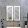 SECARUS LED Mirror Bathroom Medicine Cabinet with Lights, 18x36 Inch Aluminum Framed Beveled Edge Frameless Mirror, Recessed or Surface, 3 Color Light Dimmer, Defog, Outlets & USB (48 * 36), Black view 4