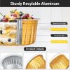EUSOAR Disposable Ramekins Aluminum Foil, Gold 60Packs 5oz Baking Cups with Lids Mini Muffin Liners, Dessert Cheesecake Pan Creme Brulee Cupcake Containers for Catering Gathering Club Wedding Party view 3