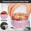 EUSOAR Baking Cups with Lids, Pink 60Packs 5oz Disposable Aluminum Foil Mini Muffin Liners, Dessert Cheesecake Pan Creme Brulee Cupcake Ramekins Containers for Catering Gathering Club Wedding Party view 4
