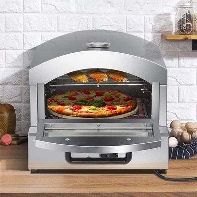 MNSSRN Portable Home Pizza Oven, Electric/Gas Pizza Oven 350C Temperature Control, Pizza Oven Machine with Temperature Dashboard,Gas
