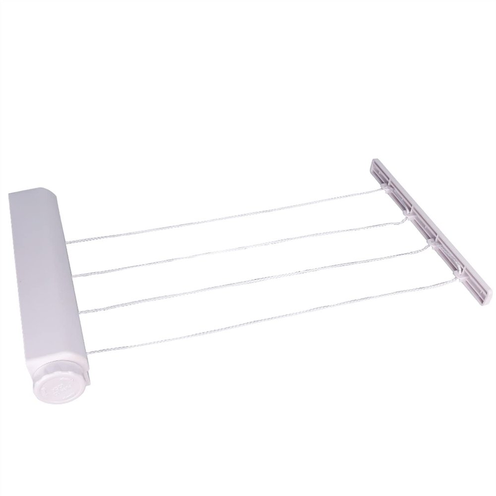 BNNP Foldable Clothes Drying Rack Wall Mounted Retractable Clothesline Indoor and Outdoor Laundry Rack Bathroom Dryer Storage Rack Telescopic Clothes Rack (Color : Small)