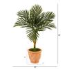 3.5' Golden Artificial Palm Tree in Terra-Cotta Planter 10" Orange view 2