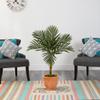 3.5' Golden Artificial Palm Tree in Terra-Cotta Planter 10" Orange view 3