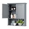 Wall Mount Bathroom Cabinet Medicine Storage Organizer Grey Modern Contemporary Wood Adjustable Shelving view 1
