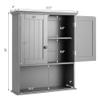 Wall Mount Bathroom Cabinet Medicine Storage Organizer Grey Modern Contemporary Wood Adjustable Shelving view 2