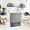 Wall Mount Bathroom Cabinet Medicine Storage Organizer Grey Modern Contemporary Wood Adjustable Shelving view 3