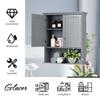 Wall Mount Bathroom Cabinet Medicine Storage Organizer Grey Modern Contemporary Wood Adjustable Shelving view 4