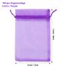 ANZNKU 100PCS Premium Purple Organza Bags 5x7 inches Mesh Bags Drawstring, Gift Bag Small Size for Halloween, Organza Favor Bag view 2
