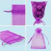 ANZNKU 100PCS Premium Purple Organza Bags 5x7 inches Mesh Bags Drawstring, Gift Bag Small Size for Halloween, Organza Favor Bag view 4