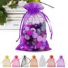 ANZNKU 50Pcs Purple Organza Bags 5x7 Inch, Small Mesh Gift Bag for Jewelry Candy Sachet Craft, Small Mesh Bags with Drawstring for Party Wedding Favor & Halloween view 1