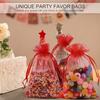 ANZNKU 100PCS Premium Red Organza Bags 5x7 inches Mesh Bags Drawstring, Small Gift Bag for Christmas Valentine Wedding Candy Party Favor, Cute Jewelry Pouches view 4