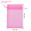 ANZNKU 100PCS Sheer Pink Organza Bags 5x7 inch Mesh Bags Drawstring, Small Mesh Gift Bag for Makeup, Mesh Bag Drawstring, Organza Favor Pouches for Party Wedding Mesh Festival view 2