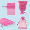 ANZNKU 100PCS Sheer Pink Organza Bags 5x7 inch Mesh Bags Drawstring, Small Mesh Gift Bag for Makeup, Mesh Bag Drawstring, Organza Favor Pouches for Party Wedding Mesh Festival view 3