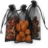 ANZNKU 50PCS Black Organza Bags, Gift Bags Small Size, Sheer Organza Bag 5x7 Inch for Christmas, Mesh Candy Bag, Small Mesh Pouches with Drawstring for Party Wedding Favor view 3