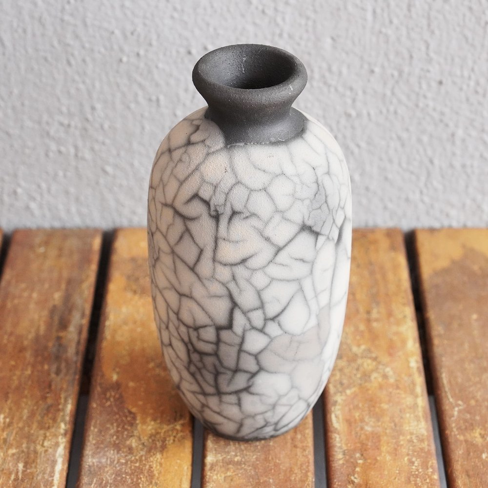 RAAQUU 3 Pack Koban 7 inch Handmade Ceramic Raku Vase - Pottery Gifts for Her, Boho, Gift Box, Gift for Mom, Bridesmaid Wedding Gift, Home Dcor - SR