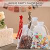 ANZNKU 50 Pack White Organza Bags 5 x 7 Inch, Small Mesh Gift Bags Bulk Drawstring for Wedding Favors, Gift Wrap Bag for Candy Jewelry Soap, Cute Goodie Bag Sachet for Party Favor & Valentine view 2