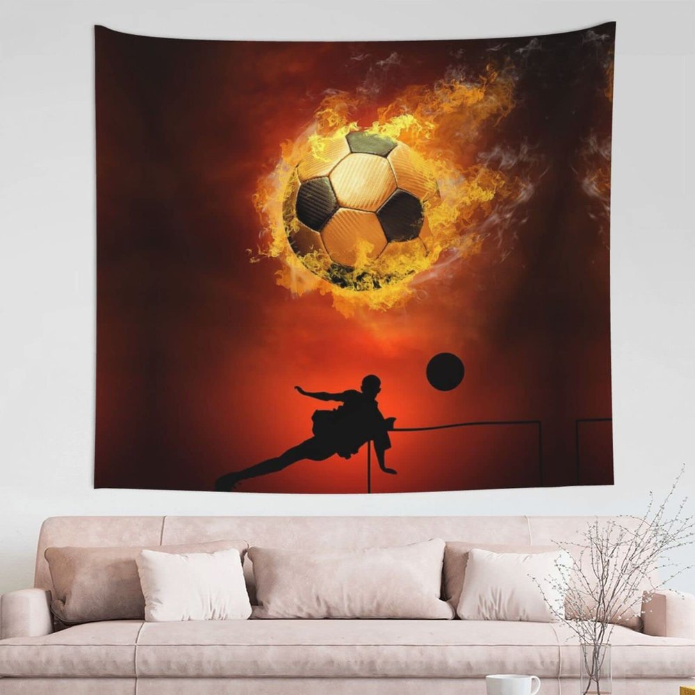 ASYG Soccer Tapestry Wall Tapestry Large Tapestry Sport Background Soccer Sport Tapestry Wall Hanging (51inx60in)
